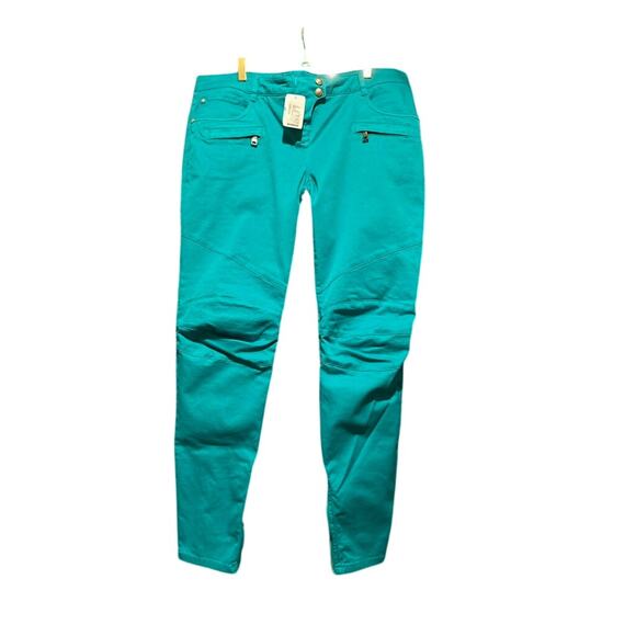 BALMAIN PARIS Turquoise Denim Jeans SIze 46 NWT $1255MSRP From SAKS Fifth Ave - Picture 1 of 7